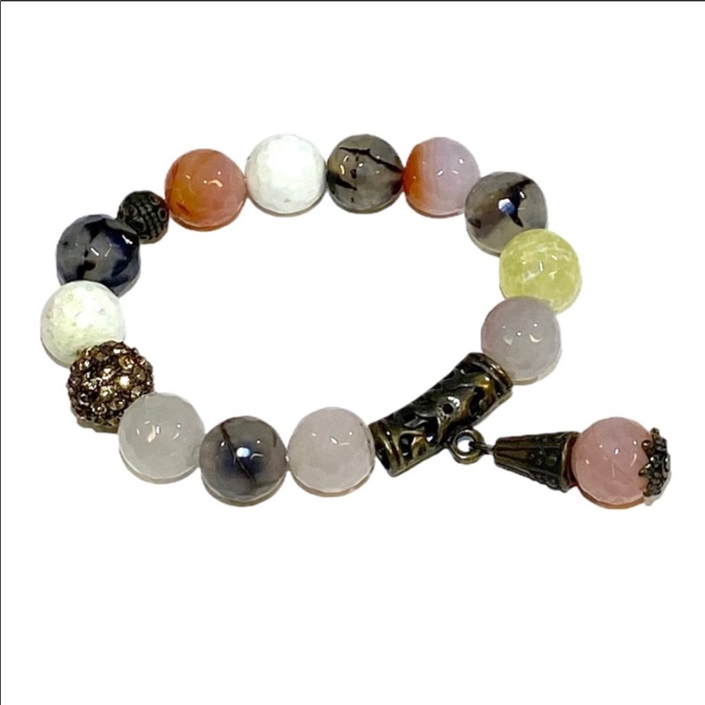 Dangle Bracelet Golf Lover Beaded Stretch Heavy Quality Two Golf Balls s… - Picture 4 of 7